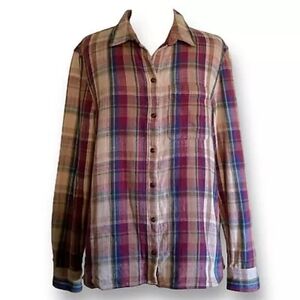 LL Bean Signature Women's Plaid Button-Up Shirt